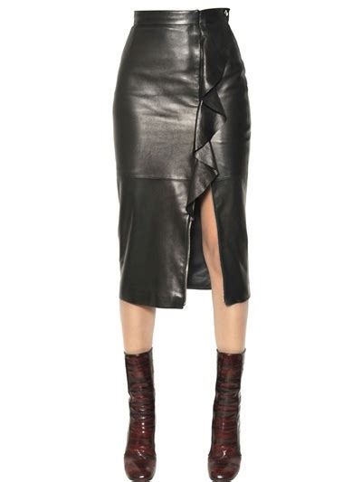 givenchy ruffled leather skirt|givenchy leather skirt.